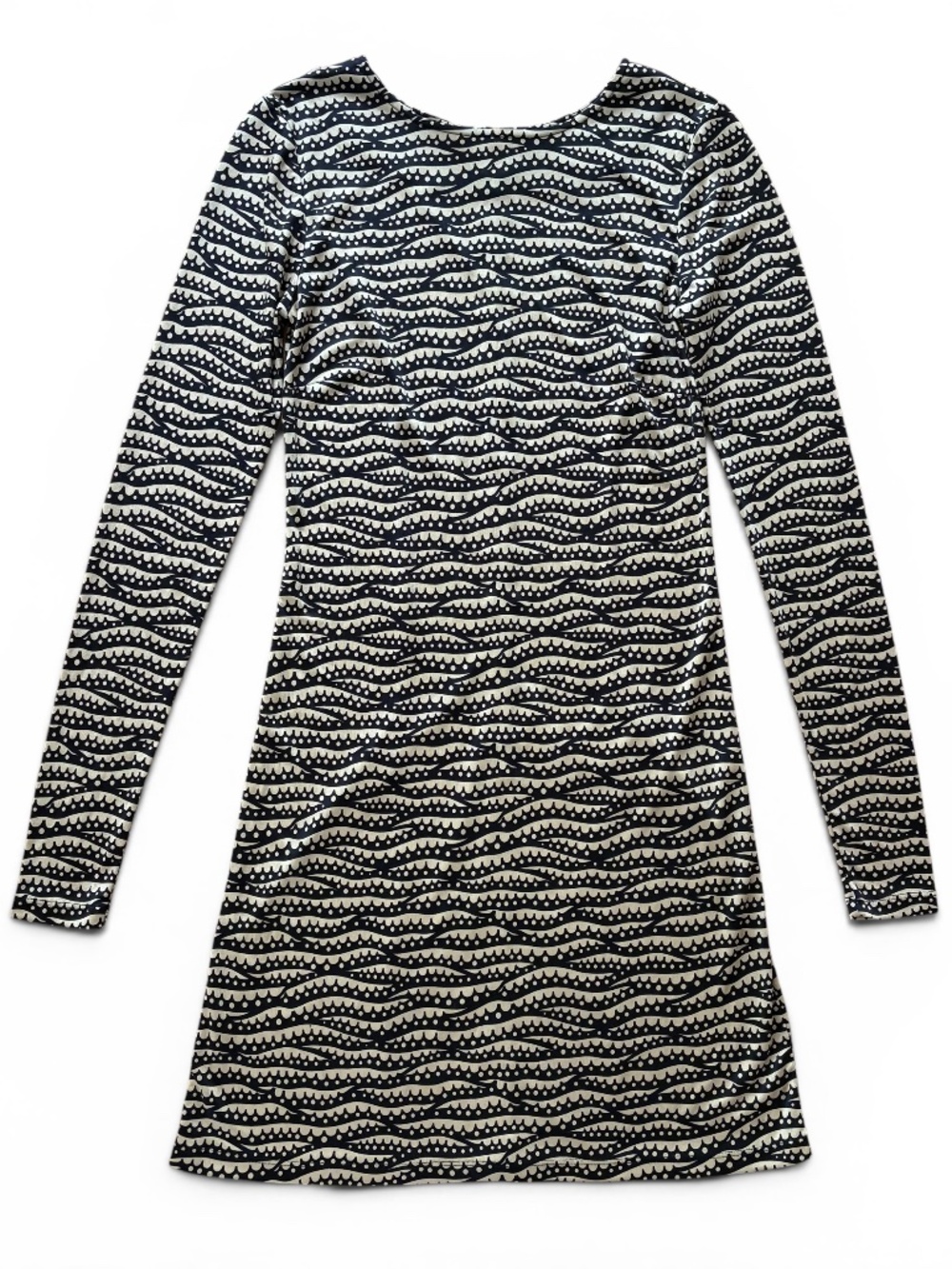Julie Brown Silk Long Sleeve Groovy Print Mini Dress